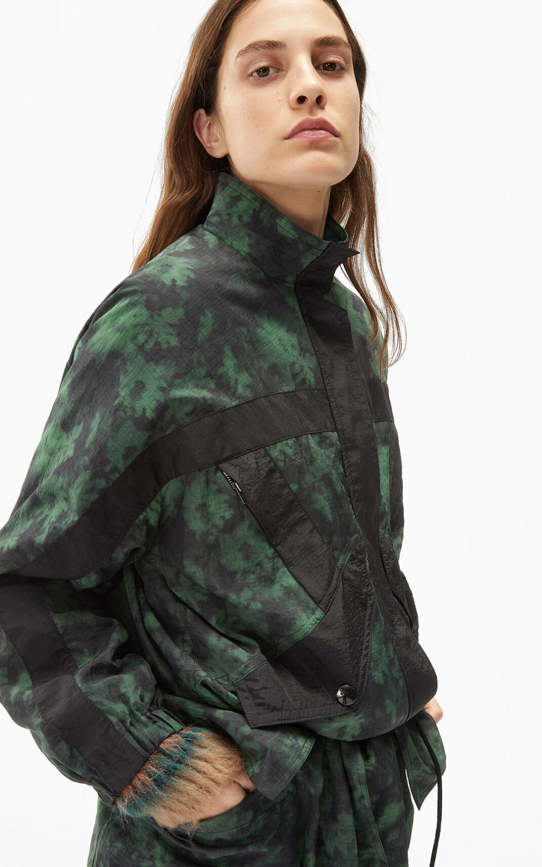 Kenzo Ghost Flower Chaquetas Deportivas Mujer Verde Oscuro | 1062587-UL